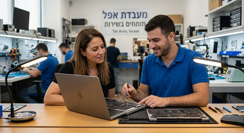 בעמוד אודות יש את הכתובת של המעבדה שלנו חזון איש 129 רמת גן. תיקונים באותו היום, שירות מהיר. כולל הסמכות של אפל